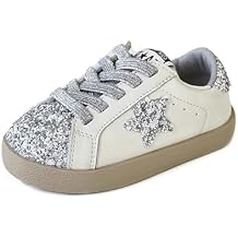 Girls Glitter Shoes Toddler Casual Sneakers Kids Slip On Shoes Non-Slip Sole Footwear Walking Shoes for Infant Todder Girls