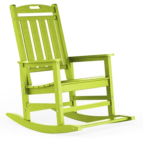 LOUNZY HDPE Outdoor Rocking Chair - Lime (Set of 1)