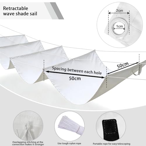 Auvent rétractable imperméable protection UV store de terrasse réglable 250x250 - 6
