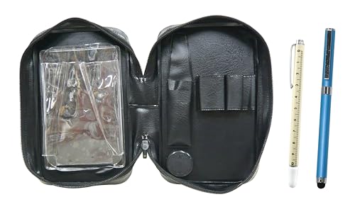 チャック式ケース スライドメジャー指示棒とスマホタッチ・メタルキャップ式ボールペンエクストラセット 青 EXPVC-708W-QSJW700-L