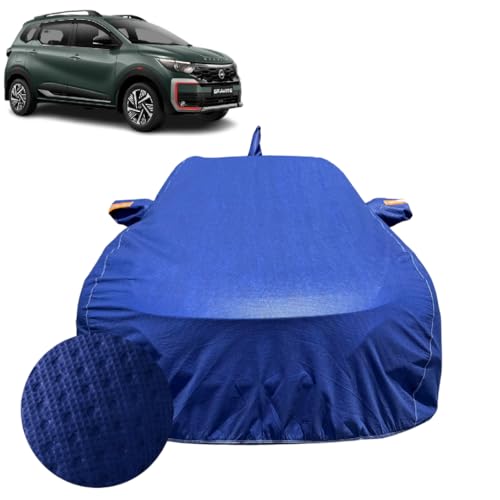 Image of Car Cover for Nissan Gravite (2026) | 100% Waterproof Cover with Antenna & Reflective Mirror Pockets | Dustproof, Scratchproof, Heatproof Gravite Car Cover |Soft Cotton Lining| Blue