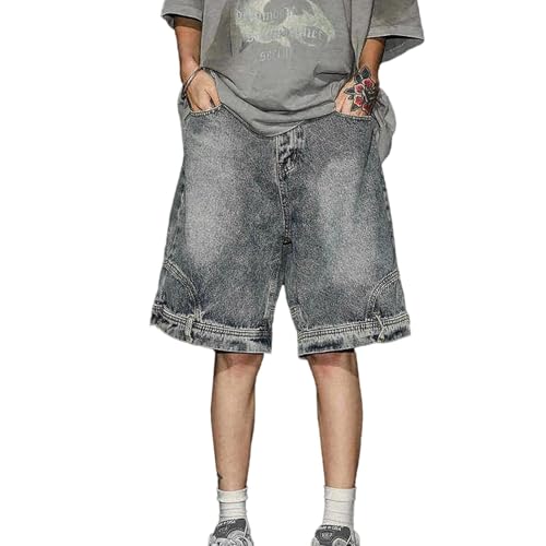 Bermuda homme jean baggy en denim stretch confortable