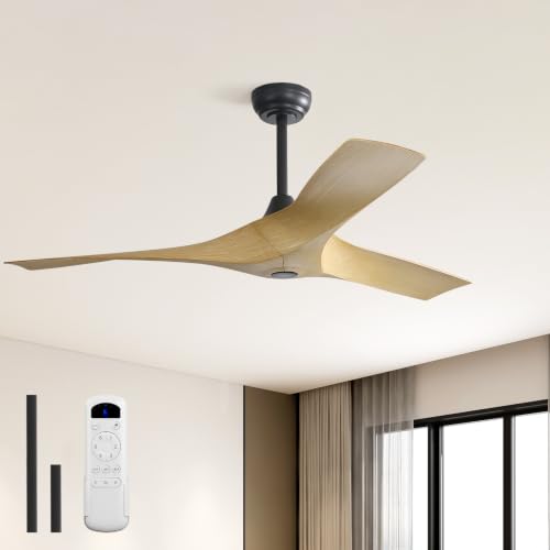 Image of Sofucor 52 Inch Ceiling Fans No Lights, Modern Ceiling Fan with 3 Plastic Blades, 4500CFM 6-Speed 3-Timer Reversible DC Motor, for Bedroom Living Room Patios Office, ETL /FCC