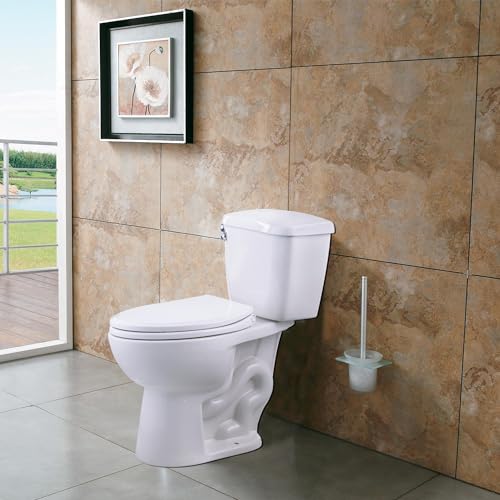 image for Hibbent Premium Round Toilet Seat with Cover Quiet Close, One-Click to