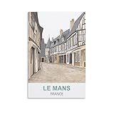 HNROJICO Poster de voyage vintage Le Mans France 50 x 75 cm