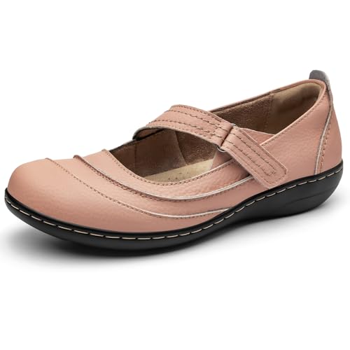 Image of TALENAVA Women's Comfortable & Lightweight Leather Mary Jane Flats Versatile Business Casual Dress Shoes Work Office Cute Stylish Everyday Walking Shoes