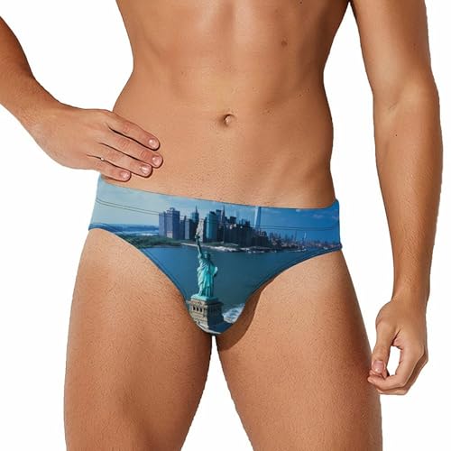 New York City State Mens Swim Briefs Quick Dry Swim Trunk Bikini Underwear Swimsuit