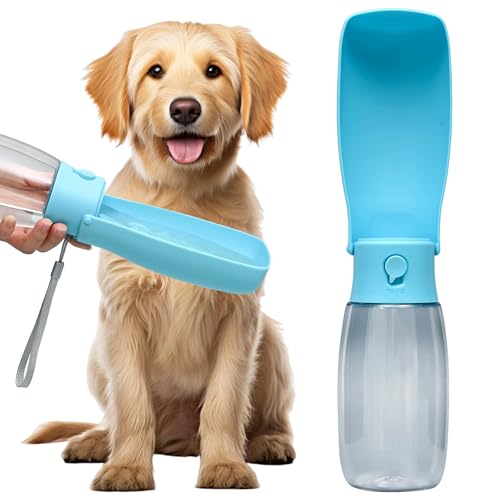 Dog Water Bottle, Leak Proof Portable Puppy Water Dispenser, Travel Puppy Water Bowl, Foldable...