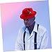 WRITWAA Men's Fashionable Hat Small Felt Fedora Warmth Retention Lightweight Cotton Felt Construction Suitable for Travel Everyday Red