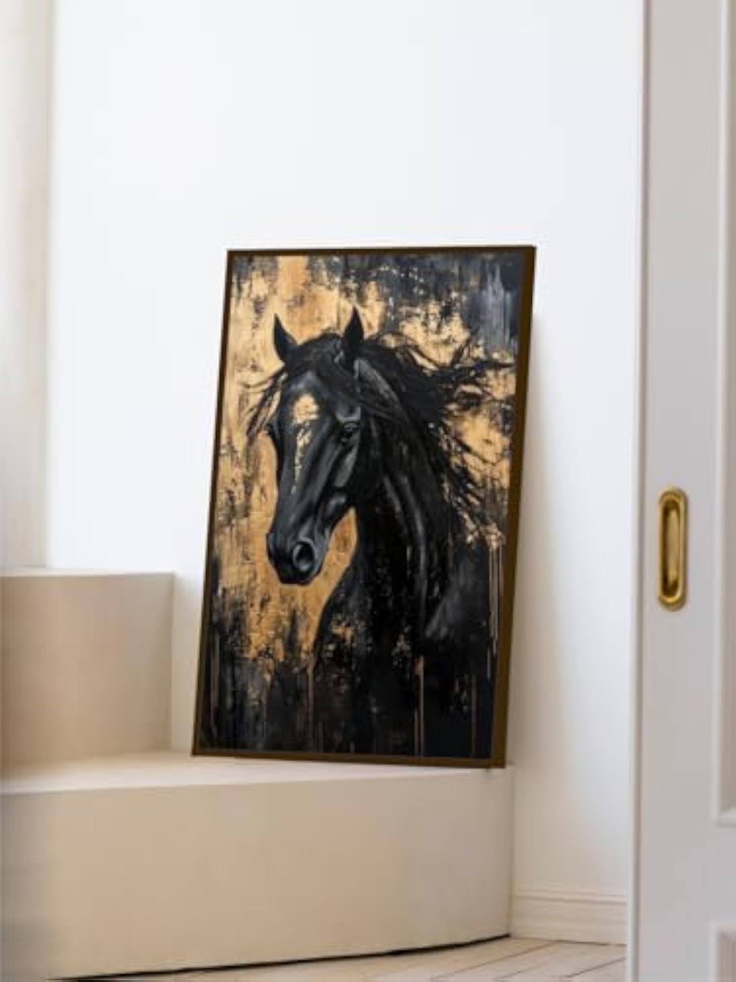 Black Horse Canvas Wall Art