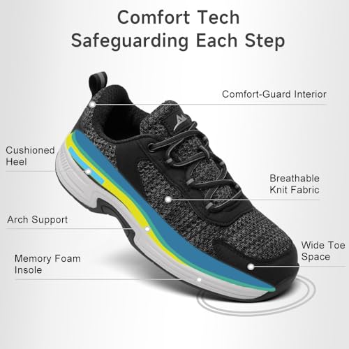 alcubieree Men's Orthopedic Slip On Walking Shoes Arch Support for Plantar Fasciitis Non-Slip Rubber Sole Lightweight Breathable Sneakers (US 5.5-13)3