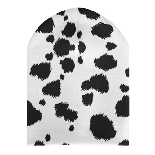 Dalmatian Print Pattern Kids Beanie Hat for for Girls Boys Children Cap Winter Knitted Chemo Cancer Headwear Accessories Gifts Decoration Black3