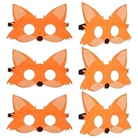 JOINPAYA Fuchs Maske FüR Kinder: 5 Stück Fuchs-Halbmaske Tier-Cosplay-Kostüm Für Waldtiere Zoo Camping Mottoparty