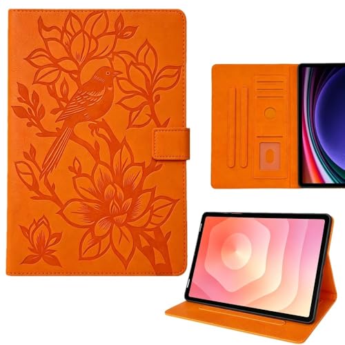 Étui Galaxy Tab S8 antichoc orange avec support multi-angle robuste