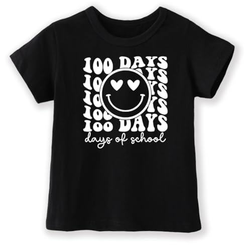 Toddler 100 Day of School Shirt for Boys Kid Grils, My Happy 100th Day of School T Shirt, Cotton Blend, Funny Design :4-7T