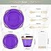 Bestluck 350PCS Clear Purple Plastic Plates for 50 Guests, Disposable Plates with Gold Trim include 50 Dinner Plates, 50 Dessert Plates, 150 Gold Silverware, 50 Cups, 50 Napkins for Party, Wedding