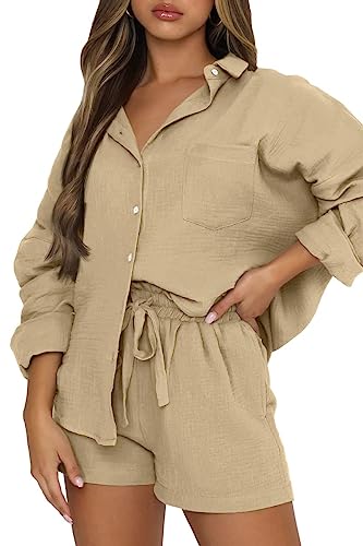 Image of Trendy Queen Two Piece Sets For Women Summer Short Sets Beach Vcation Lounge Pajama 2 Piece Spring Outfits Fashion 2026