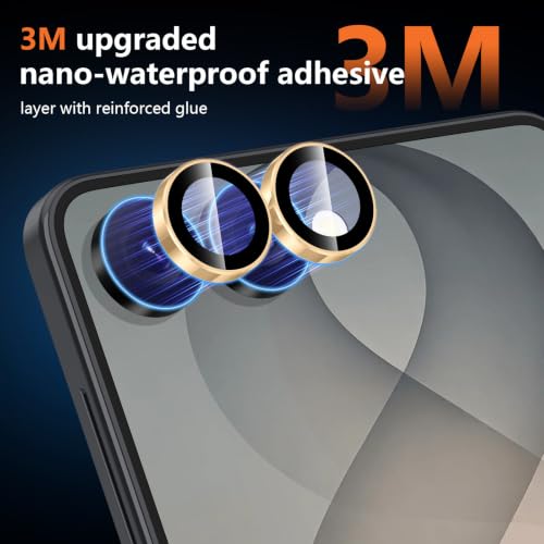 Avocase for Samsung Galaxy Z Flip 8 Camera Lens Protector, Individual Metal Ring Tempered Glass Lens Cover, [Strong Adsorption] Scratch Resistant Ultra-Thin HD Clear Lens Cover, 1 Set-Gold Ring by Avocase - Used condition - Image 4