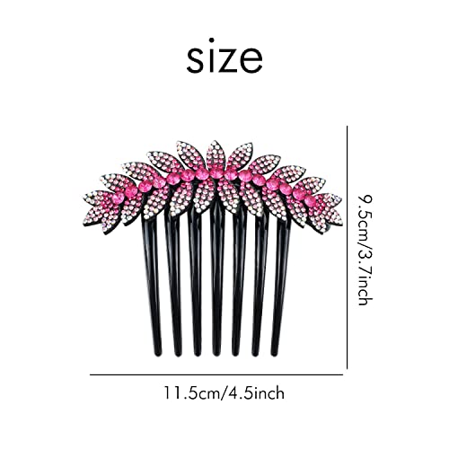 Confezione da 6 pettini per capelli con strass a