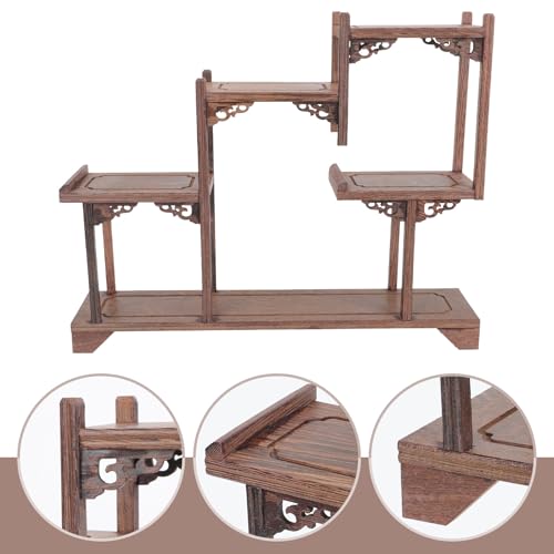 Étagère de rangement décorative et solide marron style vintage artistique - 7
