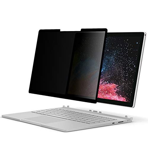Surface book2 13.5インチ用 着脱式 プライバシーフィルター 【ブルーライトカット】 反射防止 フレームレス液晶画面対応 保護フィルム 粘着式 タッチスクリーン対応 覗き見防止