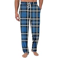 Generico Pigiama Uomo Invernale Felpato Quadri Pesante Caldo Natale Tuta Uomo Pantaloni Natalizio Pantalone Abbinati Felpato Pigiami Abbinati Tartan Coppia Pantaloni M
