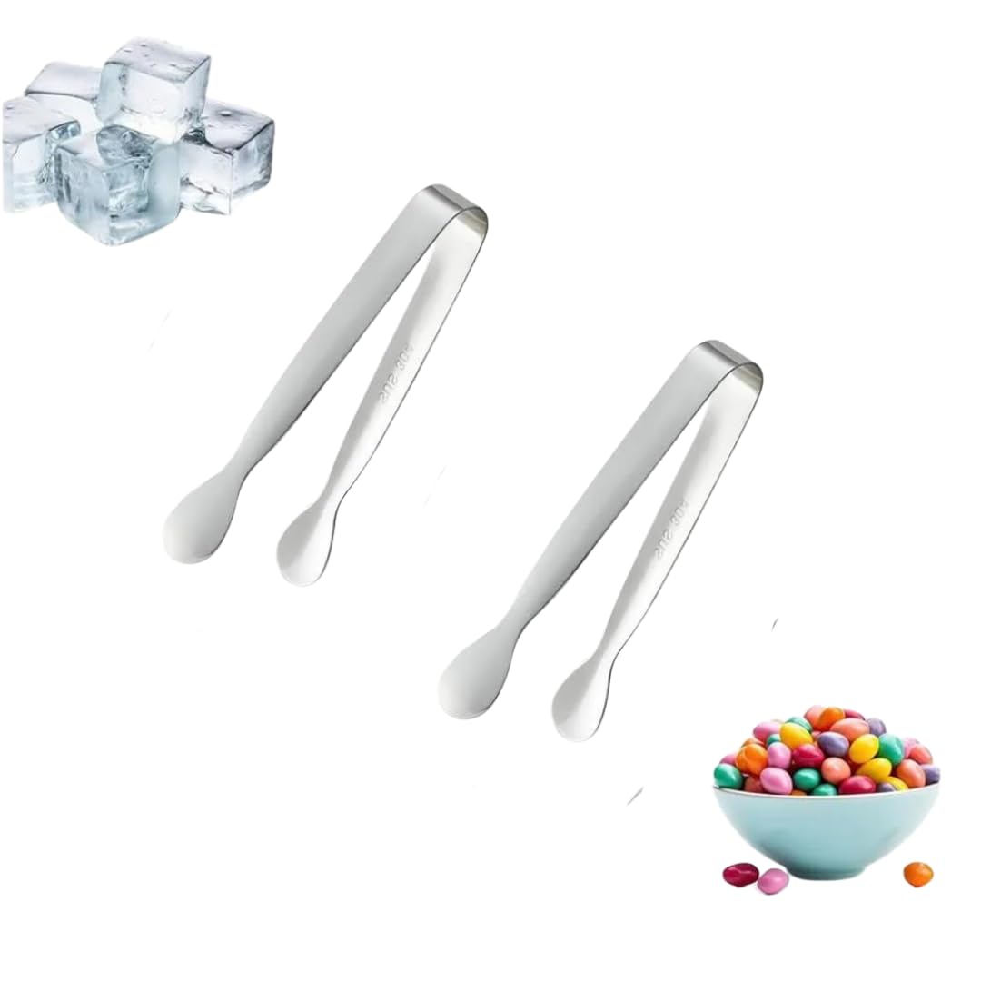 The Cook House - Stainless Steel Mini Small Tiny Serving Tongs for Serving Sugar Cube, Food, Tea & Coffee Party, Ice, Salad, Toaster, Desserts, Appetizers - Durable Kitchen Metal Tongs (2)-image-34