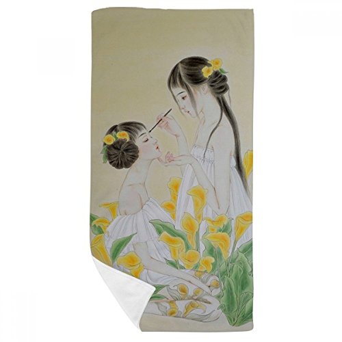 Serviette de bain douce et débarbouillette multicolor 35x70cm