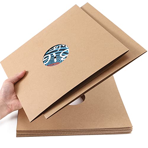 Facmogu 10Pcs 12In Vinyl Record Lp Jackets, Cardboard Vinyl Record Covers With Kraft Finish, Album Covers (350Gsm) Record Jackets, Blank Album Jackets For Vinyl Record Inner & Outer Sleeves (Brown) #TOP7