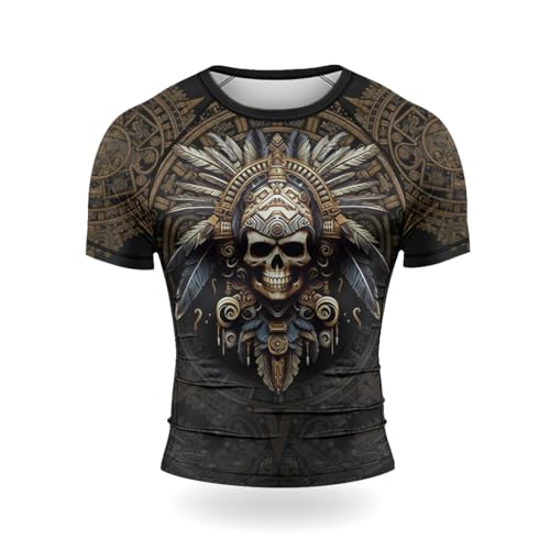 Aztec Men’s Performance Fit Compression Rash Guard Short Sleeve BJJ MMA Combat Sports Training Fightwear2