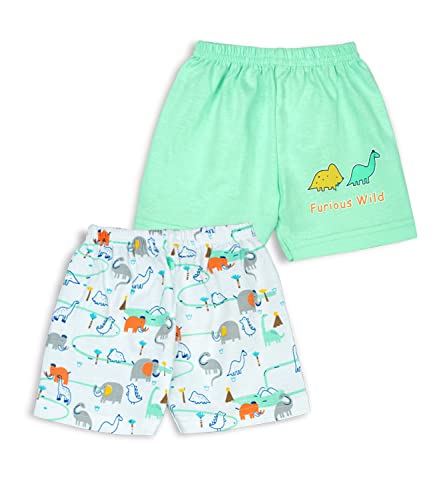 Image of mustmom Newborn Baby Cotton Jhabla Set | 0-3 Months | Combo of 1 T-Shirt, 1 Vest & 2 Shorts Set | Soft Breathable Summer Wear | Gift Set