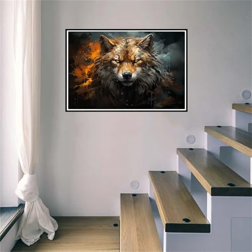 DIY Diamond Painting Loup Carré 60x80cm, le cadeau créatif idéal