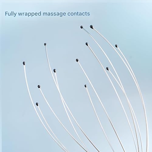 Image of Scalp Head Massager, Multicolor | 12-Finger Steel Wires with Rubber Beads, Stress Relief, Acupoint Massage, 22.5 cm, Portable