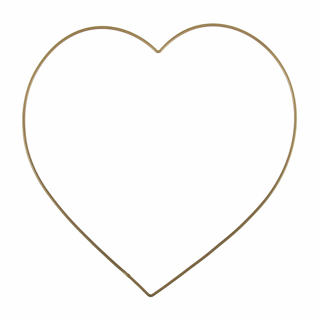 Groves Gold 20Cm Metal Heart - Craft Hoop Wire Frame - Christmas Wreath Artificial