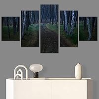 SIGNWIN 5 Panel Canvas Wall Art Rustic Woods for Home Decorations Ready to Hang - 60