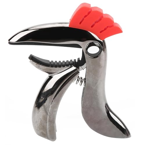 Guitar Capo for Acoustic Electric Guitars, Bird Shape GuitarCapo with Storage Bag, Zinc Alloy Guitar Accessories for Bass, Mandolin, Ukulele, Cool Guitars Clamp Gifts (Bright Black)