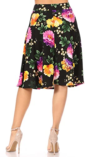 Women's Lightweight Stretch High Waist Casual Solid Midi Pencil Skirt3