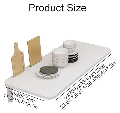 Table murale pliante 90x40cm pour petit espace, studio et bureau rabattable gain de place - 3