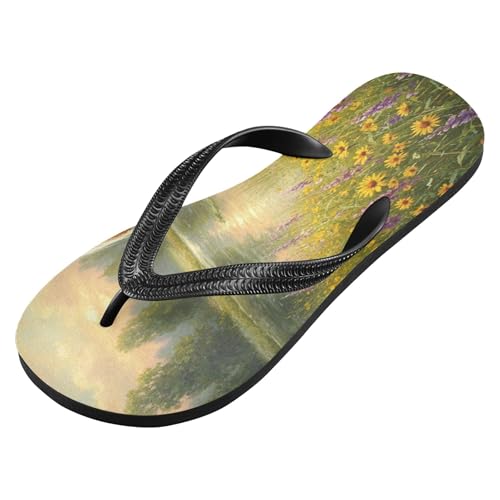 Burbuja Landscape with Horse Flip Flops for Women Men, Soft Thong Sandals Rubber Slippers for Pool Beach Essentials2