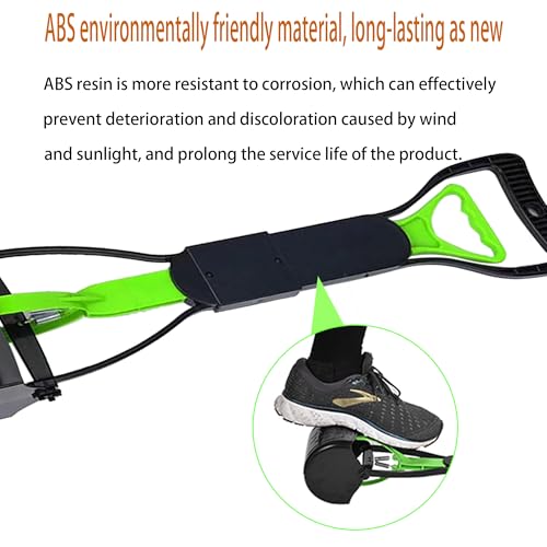 Image of Non-Breakable 24 Inch Portable Dog and Cats Poop Scooper with Foldable Long Handle, 20 Pet Waste Bags & 1 Dispenser, Set for Yard, Grass,Ideal for Large & Small Dogs (Green)