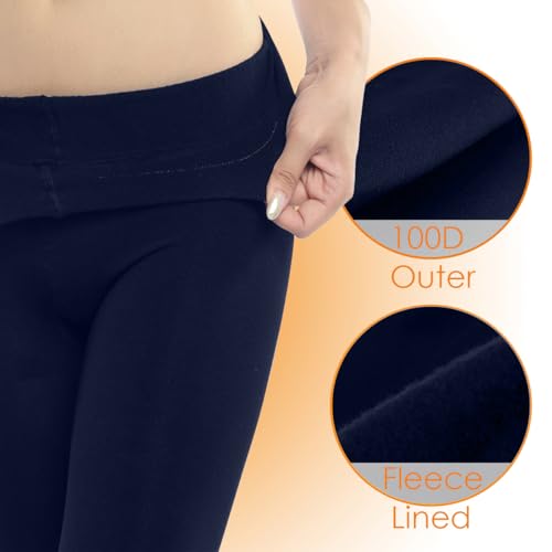 Image of G&Y 2 Pairs Fleece Lined Tights for Women - 100D Opaque Warm Winter Pantyhose