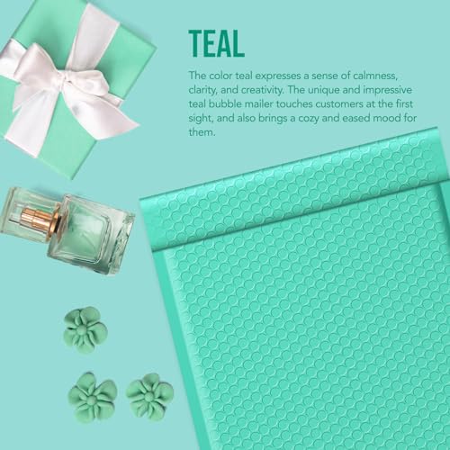 Image of Fuxury Bubble Mailers 10.5x16 Inch 40 Pack Self Seal Padded Envelopes | Large Shipping Envelope,Usable Size 10.5x15 inch,Padded Mailers,waterproof,Teal,#5,ideal for clothing,book and small business