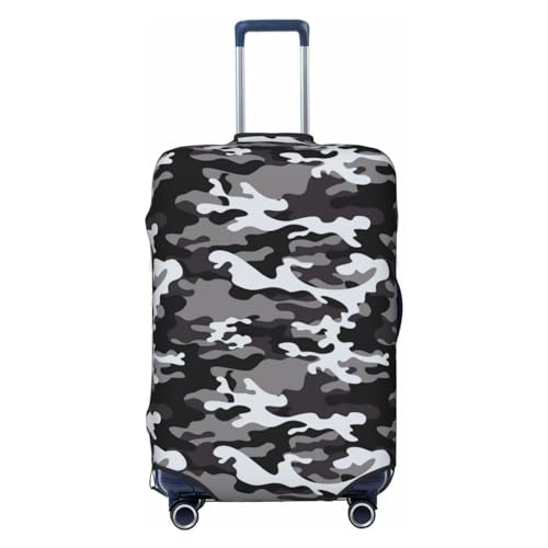 VOSERY Luggage Cover Protector Suitcase Cover - Black Grey White Camouflage High Elasticity Suitcase Covers Protector for Luggage (No Luggage)