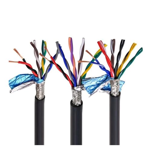 ApuaVireo&Co Geschirmtes Reinkupferkernkabel, RVSP-Twisted-Pair-Schirmkabel 18–26 AWG 2–8 Adern RS485 Audio, verzinntes Kupfer, mehrfarbig(26awg 0.15mm2 Gray,2 Cores 2Meters)
