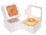 SITERITELTD 30 cajas de panadería blancas con ventana, mini galletas macaron, pequeñas rosquillas, cajas para pasteles, galletas y regalos (4 x 4 x 2,5 pulgadas)