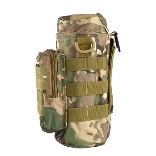 Molle Wasserkocher Tasche Taktischer Flaschenhalter Nylon für Wandern Fahrrad Radfahren Laufen Camping Outdoor Bottlehalter CJ/SHB-01 (Waldtarnungs)