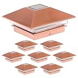 GreenLighting (8 Pack) Low Profile LED Solar Post Cap Lights for 4 x 4 Wood Posts (Copper)