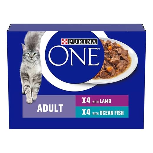 Purina One Adult Wet Cat Food Ocean Fish And Lamb Mini filetti in Salsa, 8 x 85 g – Confezione da 5