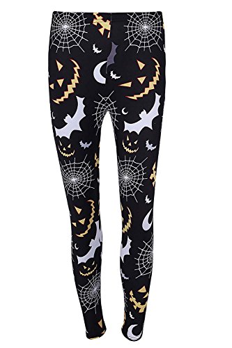 DREAGAL New Halloween Fashion 3D Digital Print Stretchy Leggings Multi-Colored S-3X