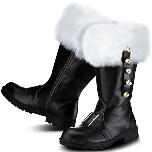 Bottes de Père Noël homme Liitrsh bottes de combat mollet large Noël